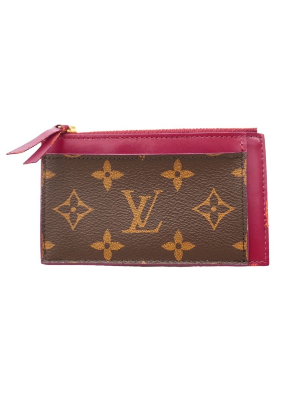 Louis Vuitton Coin Purse Monogram Card Case Zip Fuchsia